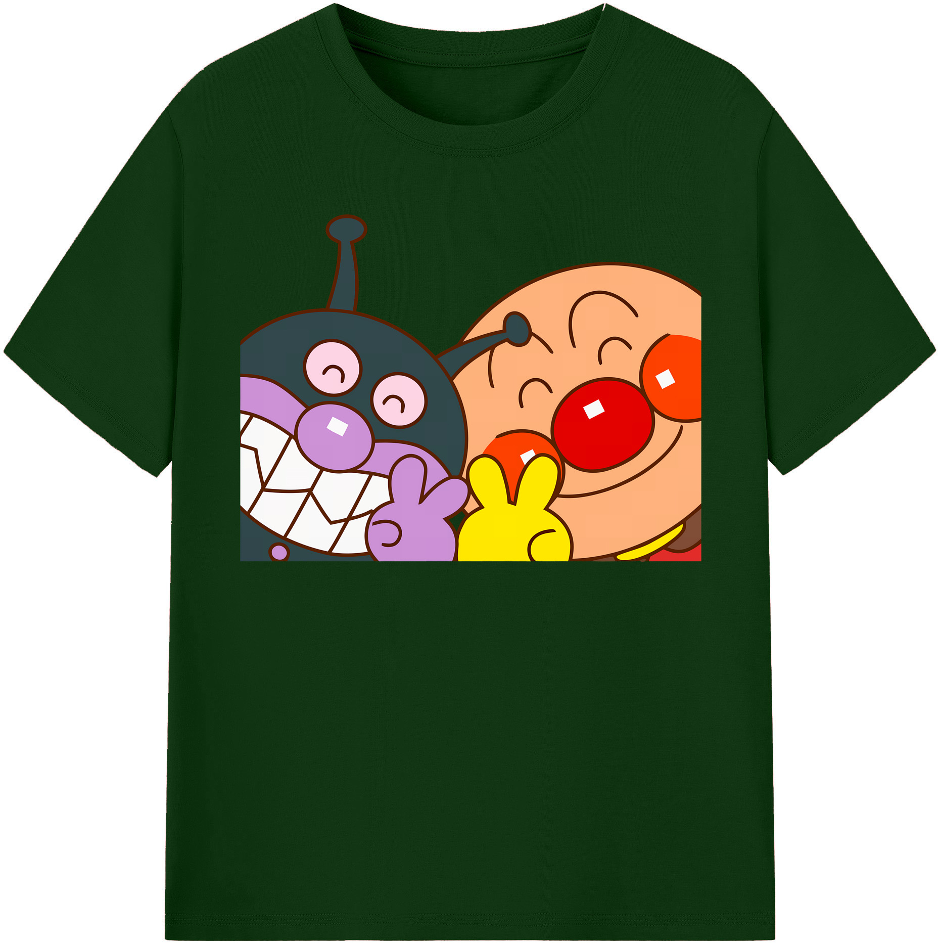 （画像用） アンパンマン Anpanman 綿100％半袖Tシャツ（フロントプリント）
